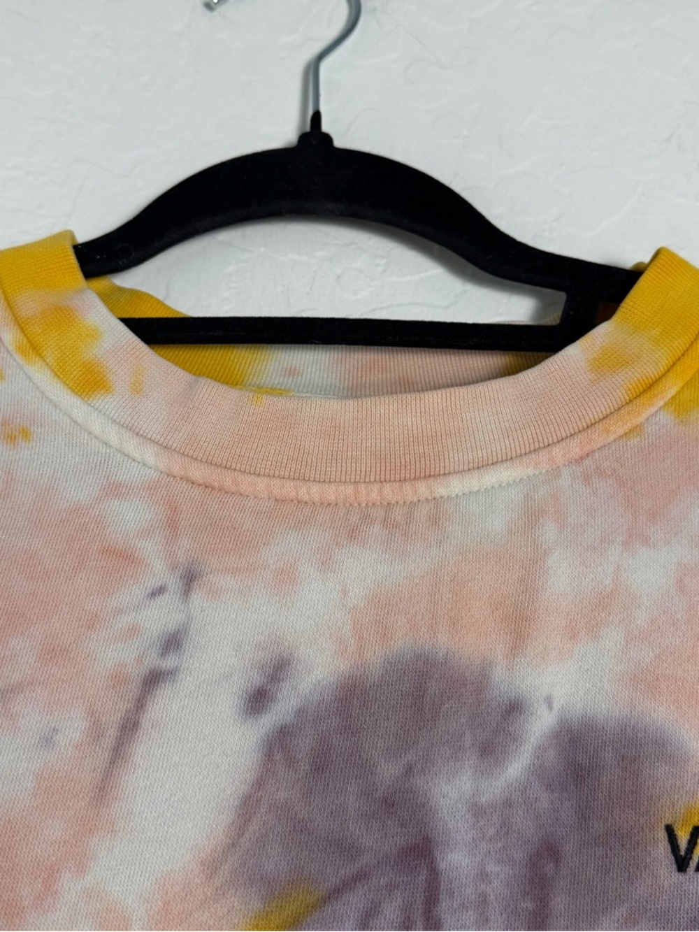 Vans Womens Medium Cropped Fleece Grunge Wash Tie Dye Purple/Pink Sweatshirt - Picture 8 of 10